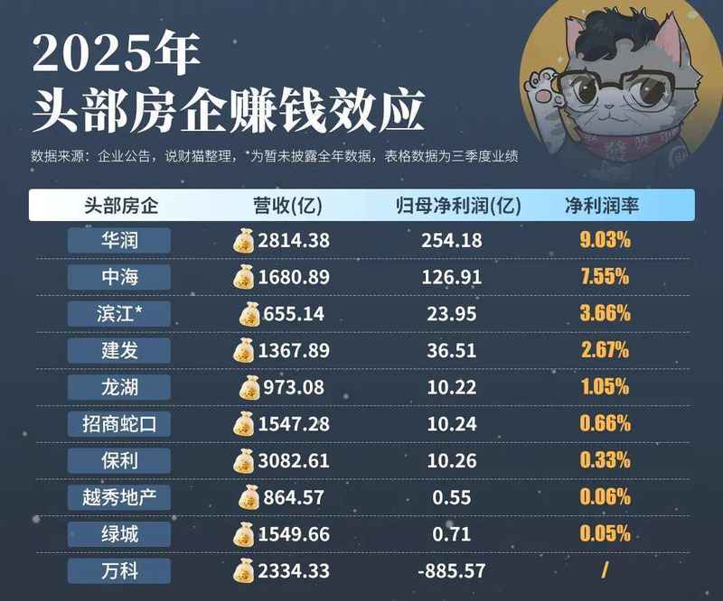  净利润率跌破红线：头部房企财务数据背后的结构性危局 股票财经